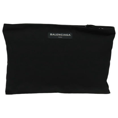 Balenciaga Logo Pouch Canvas, BLACK, CANVAS, Clutche & pouche