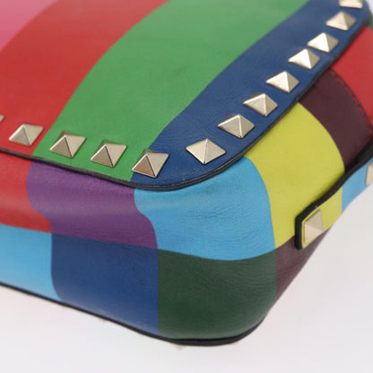 Valentino Garavani Rockstud 1973 Camera Crossbody Bag Striped Leather, GOLD, LEATHER, Shoulder bag