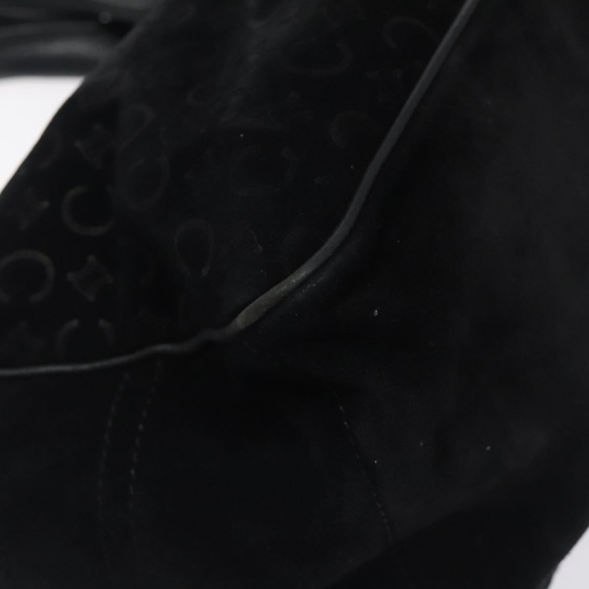 Celine Boogie Satchel Macadam, BLACK, CANVAS, Handbag