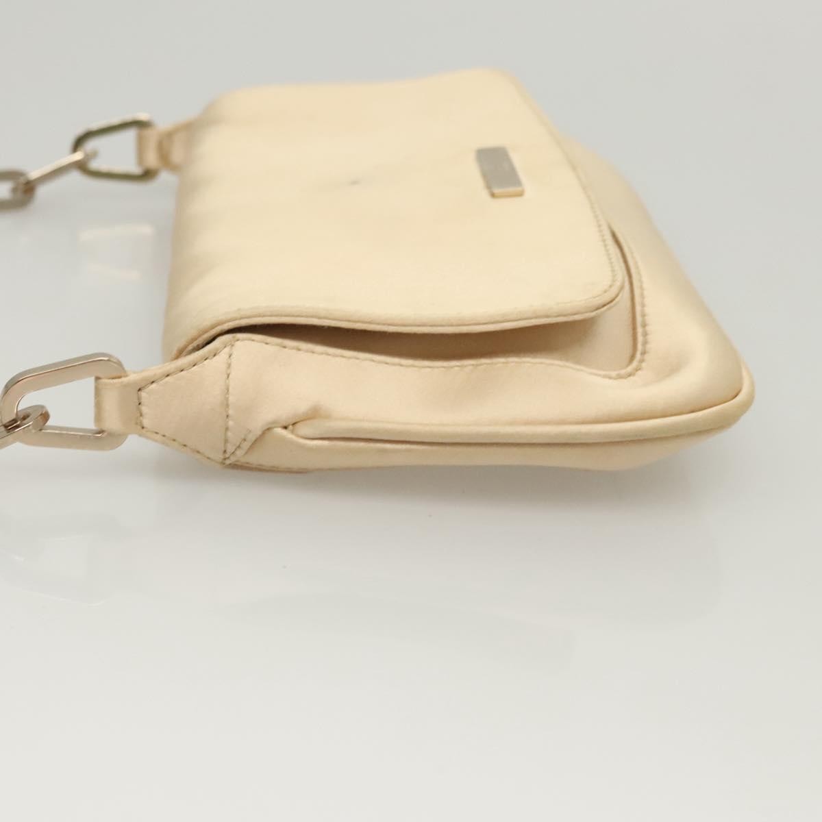 Gucci Chain Flap Shoulder Bag Satin, BEIGE, GOLD, Shoulder bag