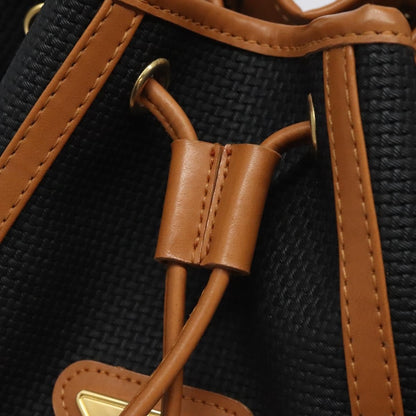 Saint Laurent Vintage Shoulder Bag Canvas, BLACK, CANVAS, Shoulder bag