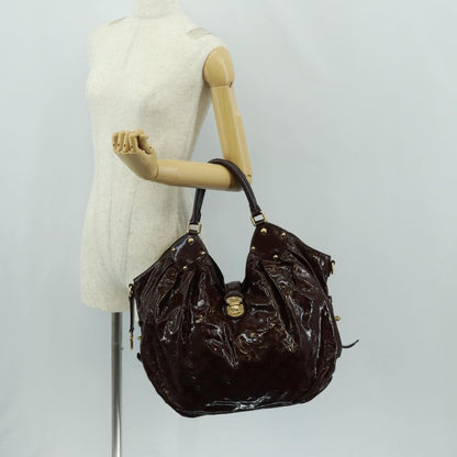 Louis Vuitton L Hobo Surya Leather, BROWN, PATENT_LEATHER, Tote bag