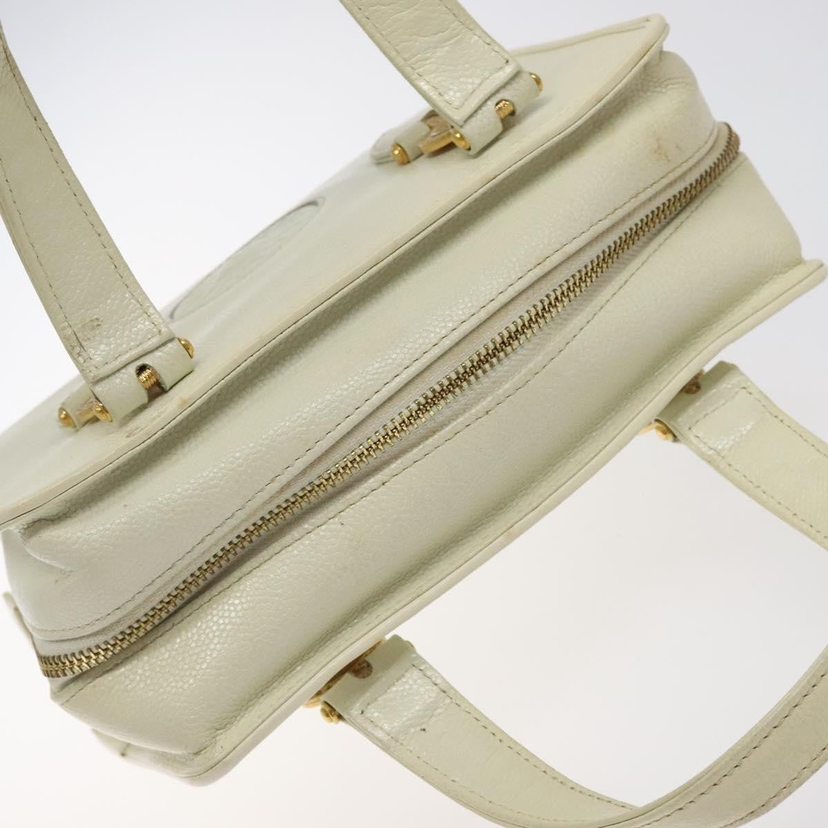 Versace Vintage Handbag Leather, WHITE, LEATHER, Handbag