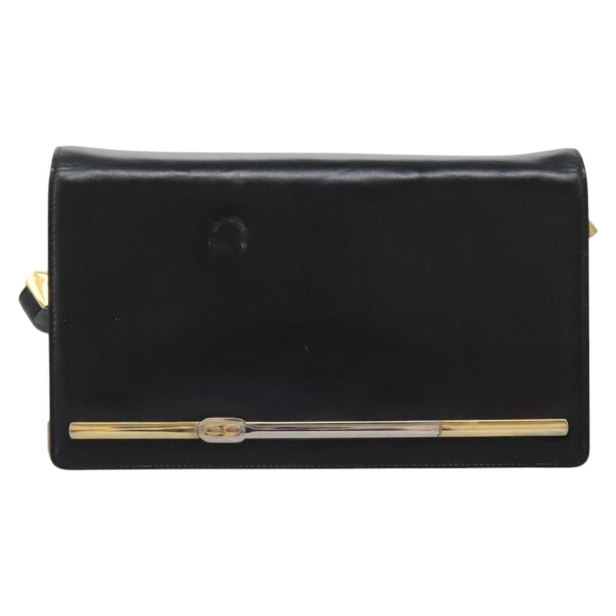 Christian Dior Vintage Shoulder Bag Leather, BLACK, LEATHER, Shoulder bag