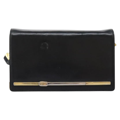 Christian Dior Vintage Shoulder Bag Leather, BLACK, LEATHER, Shoulder bag