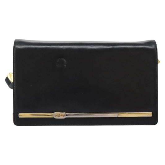 Christian Dior Vintage Shoulder Bag Leather, BLACK, LEATHER, Shoulder bag