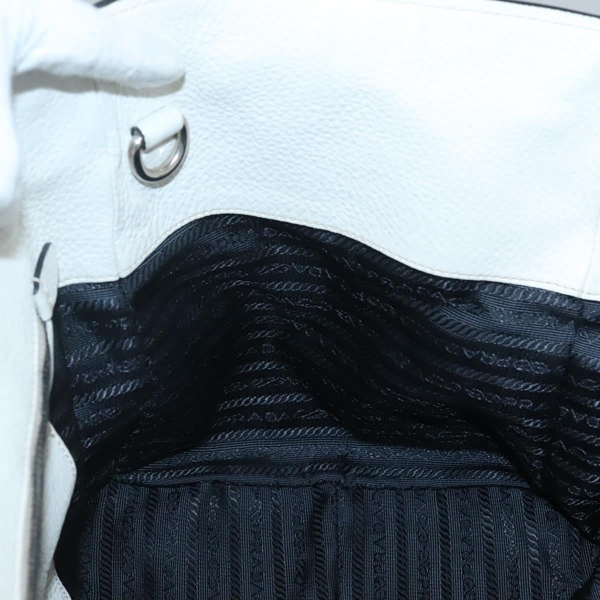 Prada Front Pocket Wing Convertible Tote Vitello Daino, WHITE, LEATHER, Tote bag