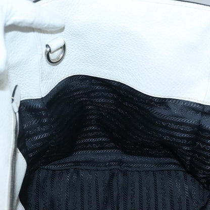 Prada Front Pocket Wing Convertible Tote Vitello Daino, WHITE, LEATHER, Tote bag
