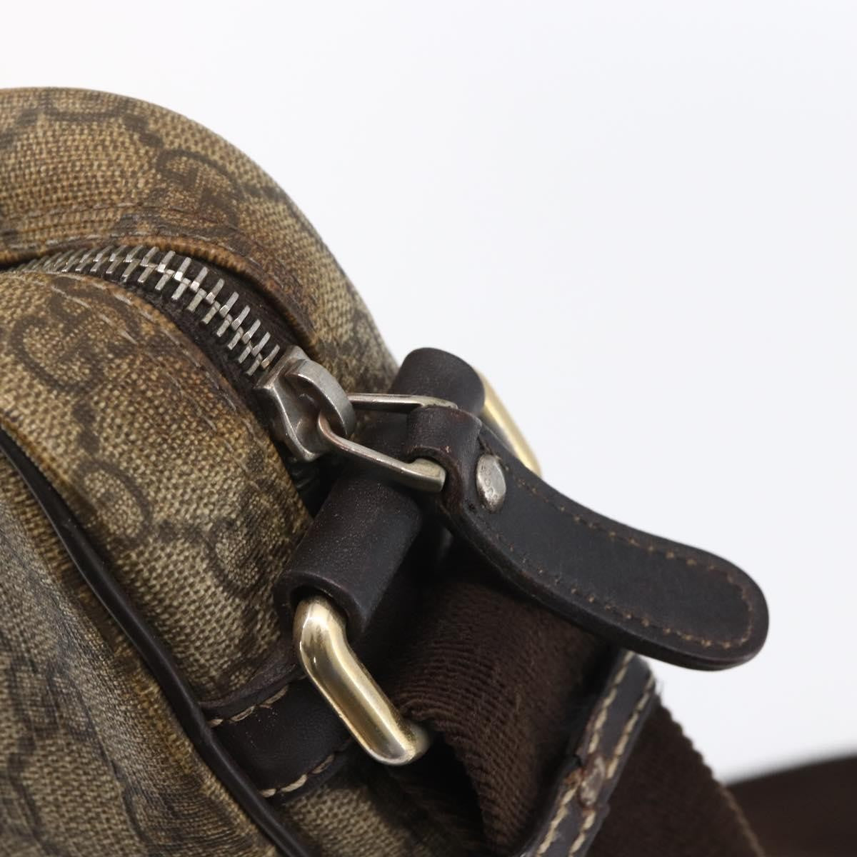 Gucci Front Zip Messenger GG Coated Canvas, BROWN, CANVAS, Shoulder bag