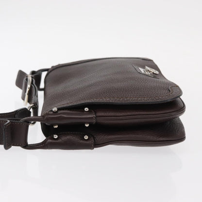 Salvatore Ferragamo Gancini Shoulder Bag Leather, BROWN, LEATHER, Shoulder bag