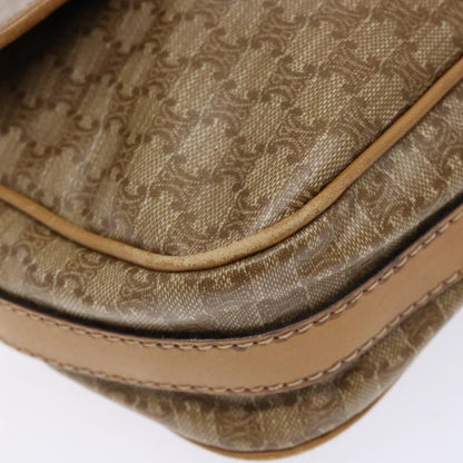 Celine Macadam Shoulder Bag PVC Leather, BEIGE, CANVAS, Shoulder bag