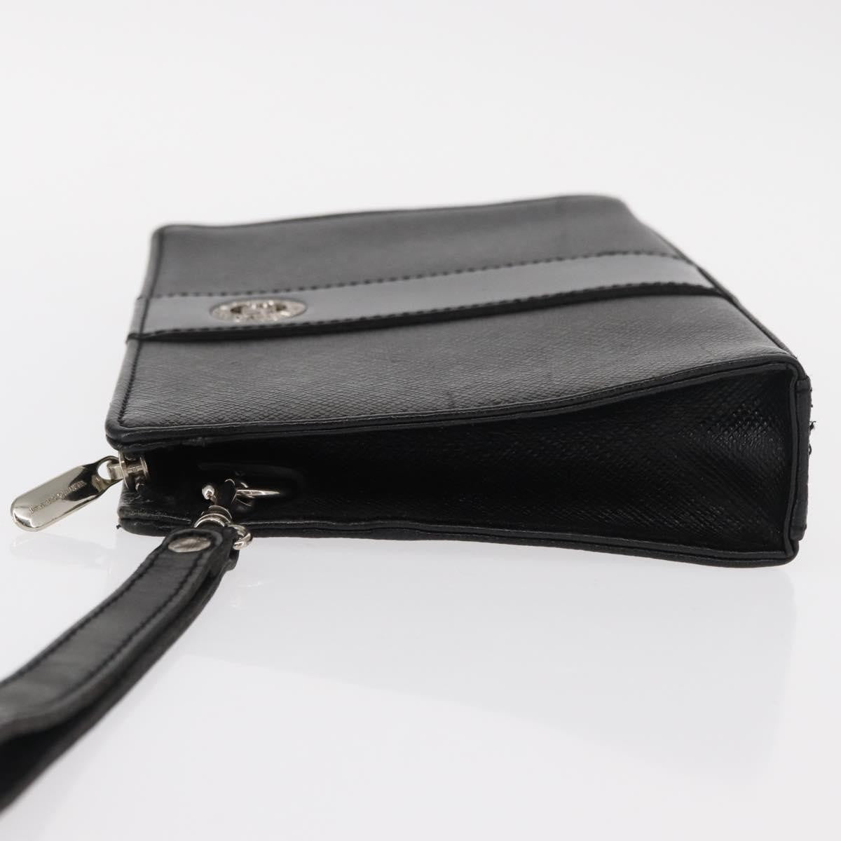 Valentino Garavani Pochette Leather, BLACK, LEATHER, Clutche & pouche