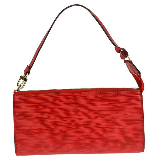 Louis Vuitton Pochette Accessoires Epi Leather, RED, LEATHER, Clutche & pouche