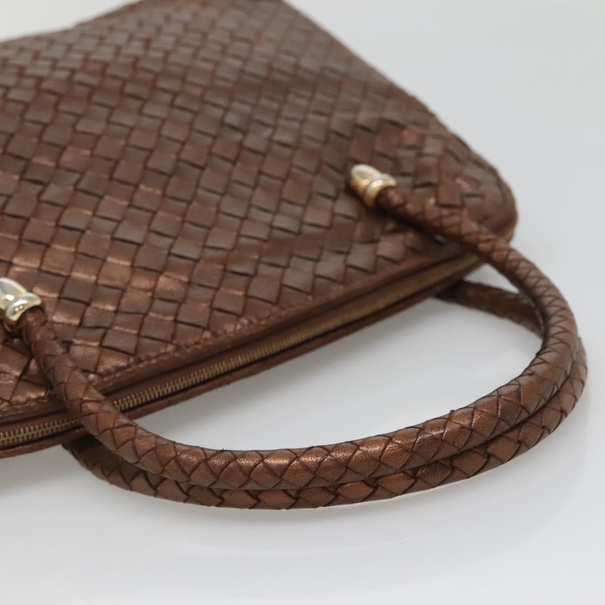 Bottega Veneta Intrecciato Leather, BROWN, LEATHER, Handbag