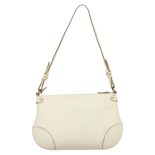 Salvatore Ferragamo Gancini Shoulder Bag Leather, WHITE, LEATHER, Shoulder bag