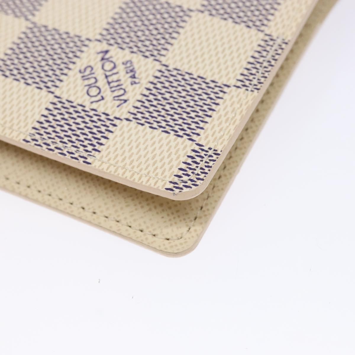 Louis Vuitton Agenda Cover Damier Azur, WHITE, CANVAS, Wallets