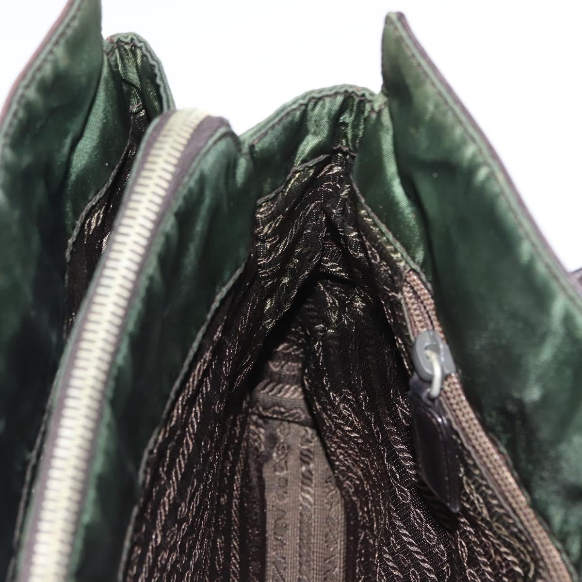 Prada Vintage Tote Tessuto with Leather, BROWN, NYLON, Tote bag