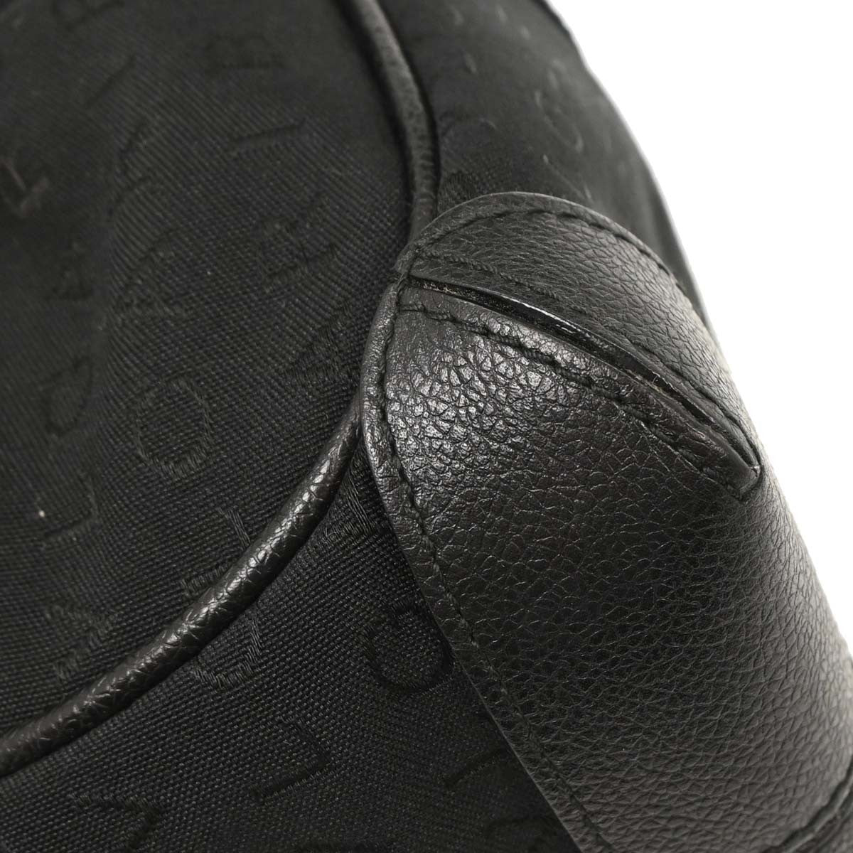 Bvlgari Logomania Shoulder Bag Canvas with Leather, BLACK, LEATHER, Shoulder bag