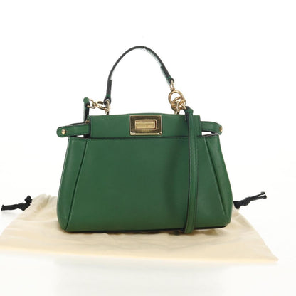 Fendi Peekaboo Bag Leather, GREEN, LEATHER, Handbag
