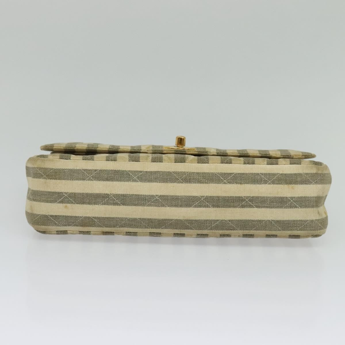 Chanel Vintage Classic Double Flap Bag Quilted Denim, GRAY, CANVAS, Handbag