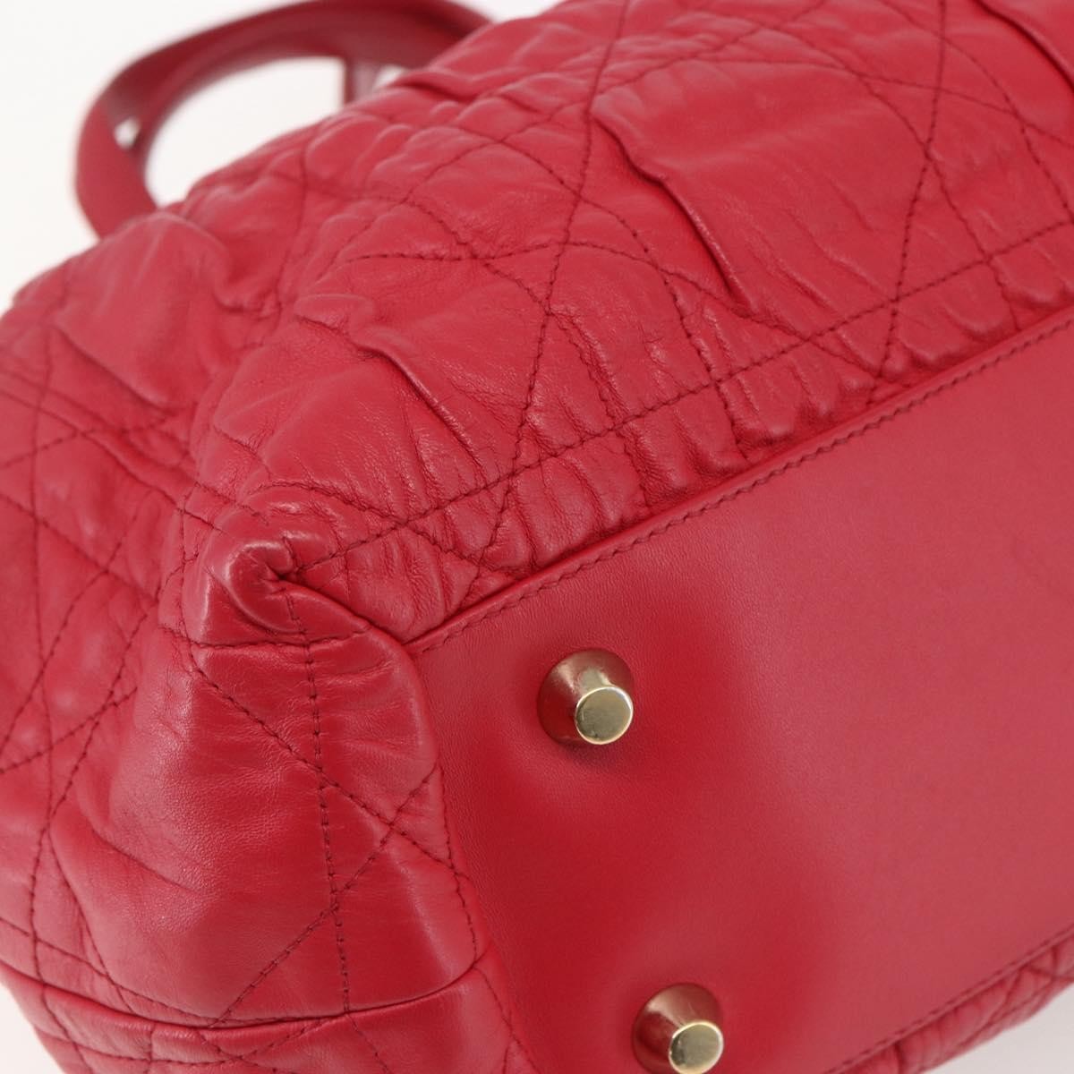 Christian Dior Delices Tote Cannage Quilt Leather, RED, LEATHER, Tote bag