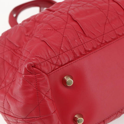 Christian Dior Delices Tote Cannage Quilt Leather, RED, LEATHER, Tote bag