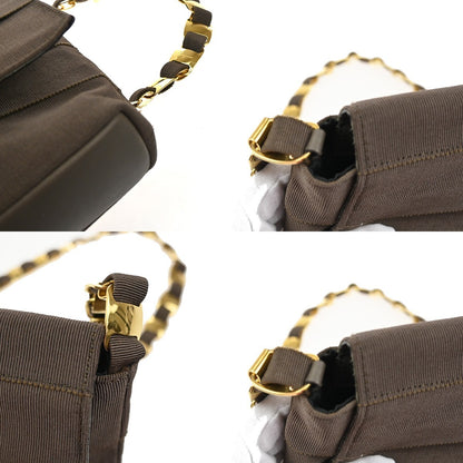 Salvatore Ferragamo Vala Shoulder Bag Canvas, Brown, Canvas, Shoulder Bag