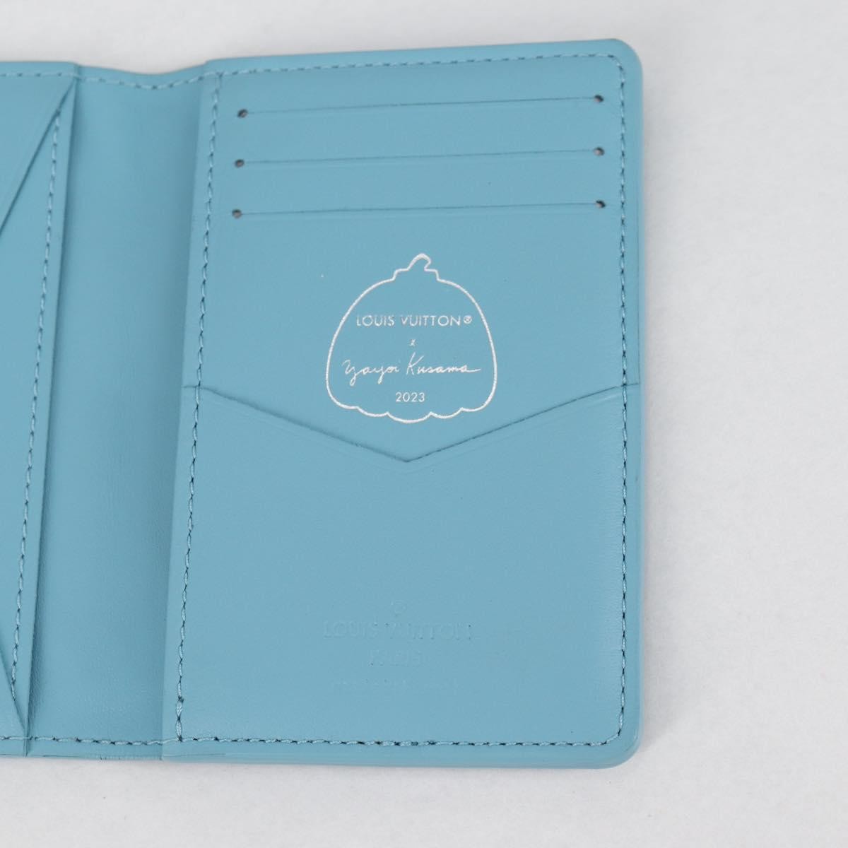 Louis Vuitton pocket organizer Leather, BLUE, LEATHER, Card Holders