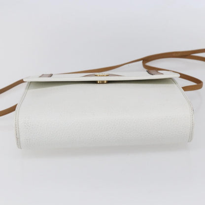 Christian Dior Vintage CD Logo Shoulder Bag Leather, WHITE, LEATHER, Shoulder bag