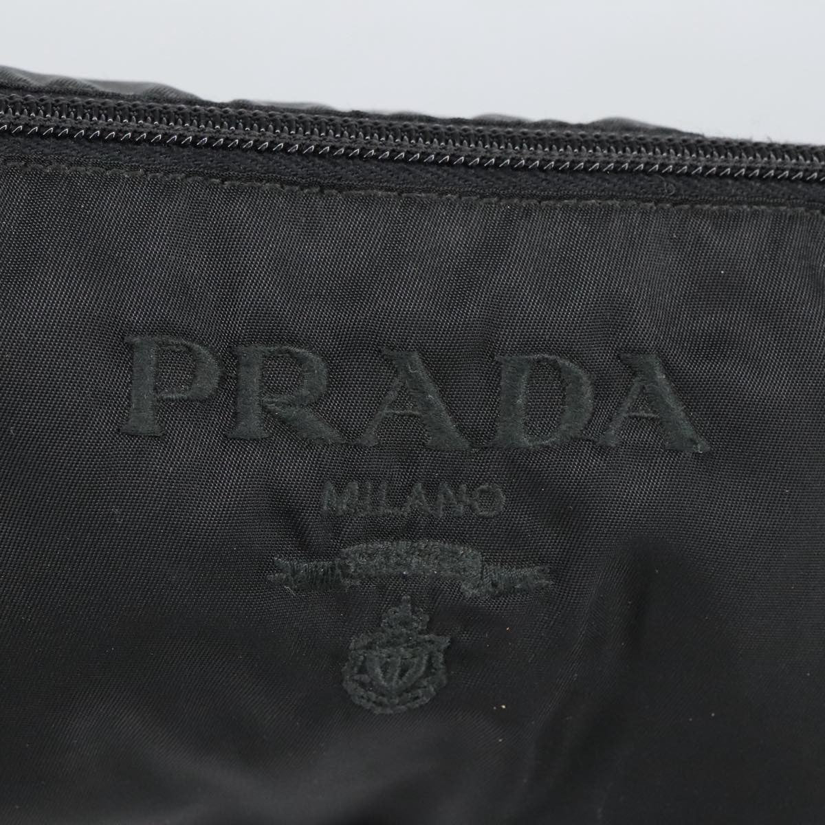 Prada Zip Pouch Tessuto, BLACK, NYLON, Clutche & pouche