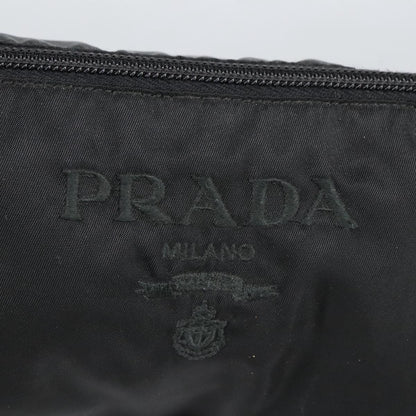 Prada Zip Pouch Tessuto, BLACK, NYLON, Clutche & pouche