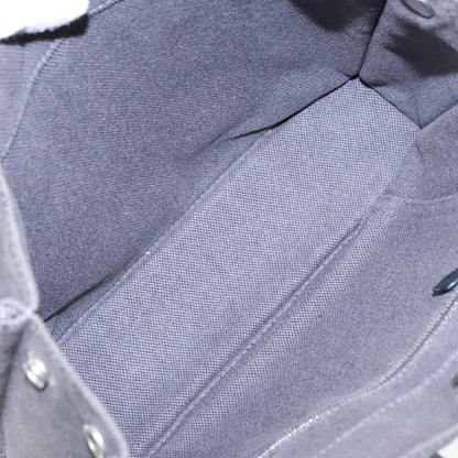 Hermes Sac Harnais Tote Toile and Leather, GRAY, CANVAS, Tote bag