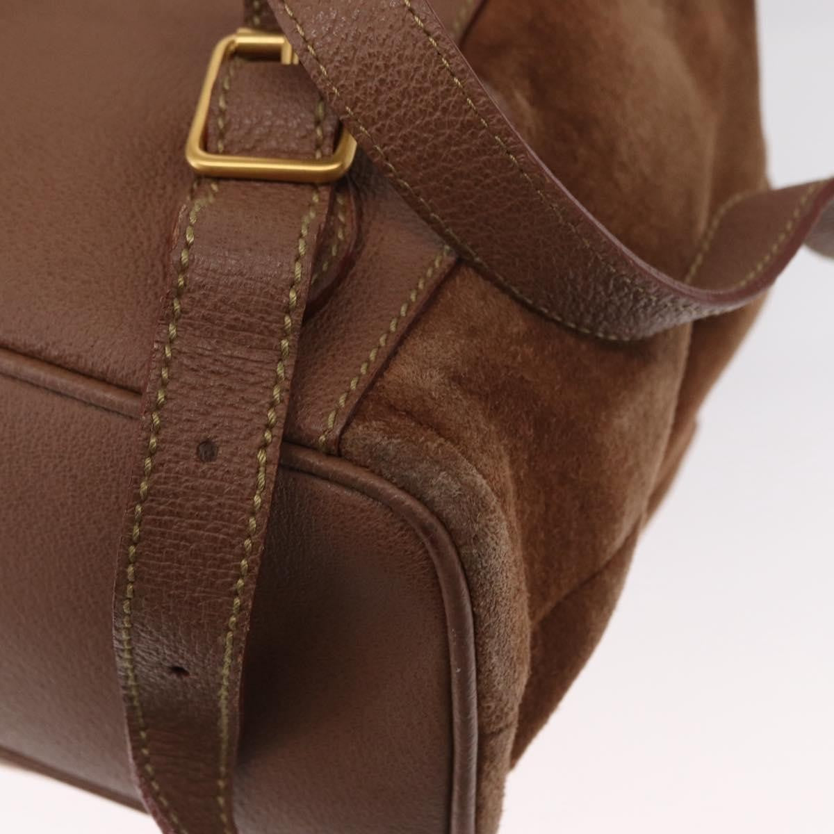 Gucci Vintage Bamboo Backpack Suede, BROWN, SUEDE, Backpack