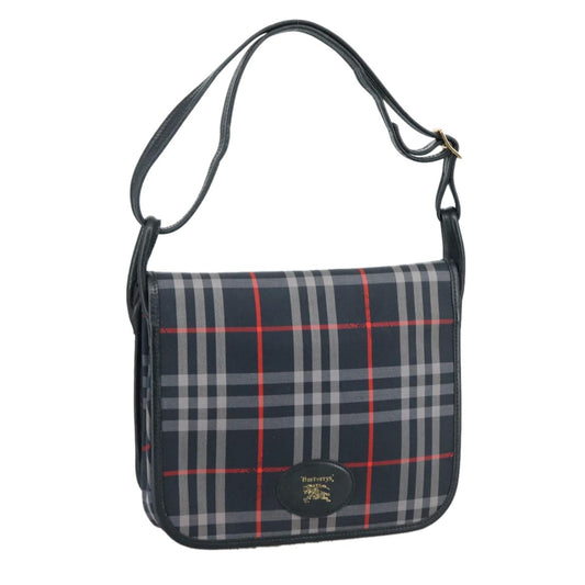 Burberry Nova Check Tote Leather, NAVY, CANVAS, Tote bag