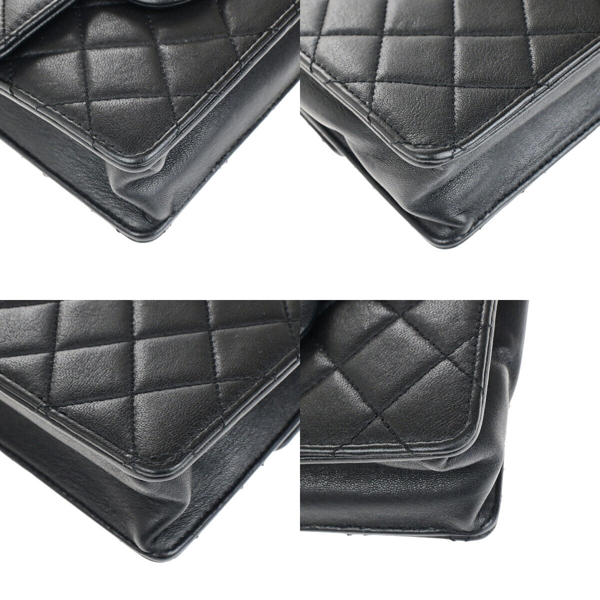 Chanel Chic Pearls Flap Bag Quilted Lambskin, BLACK, LEATHER, Shoulder bag