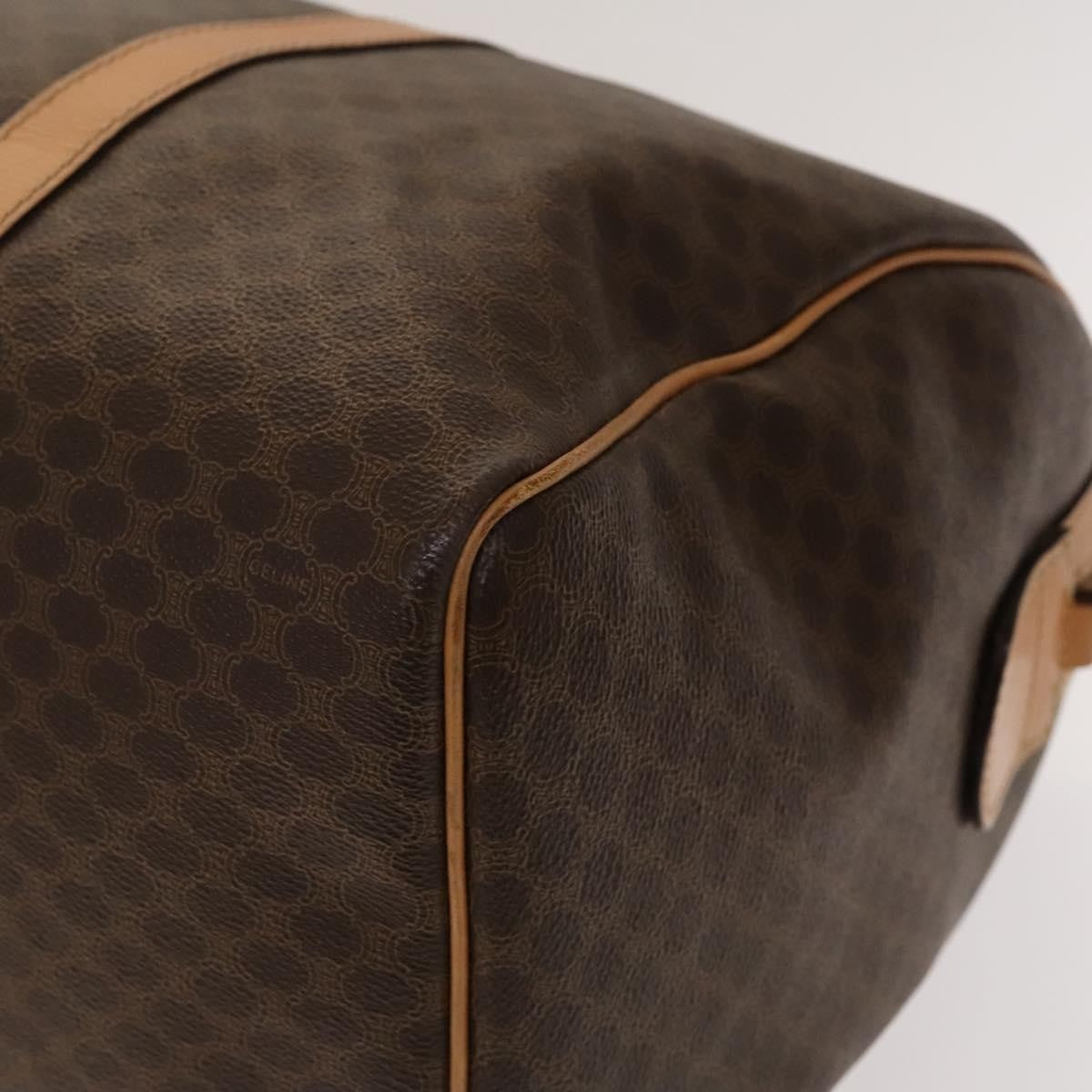 Celine Macadam Handbag Macadam with leather, BROWN, CANVAS, Handbag