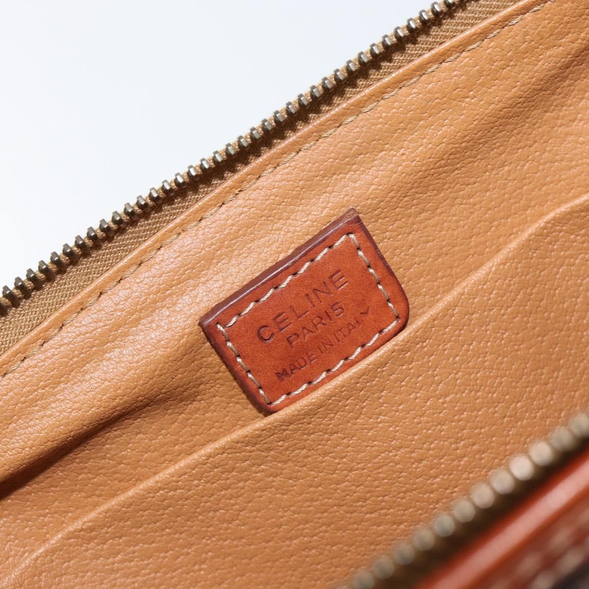 Celine Macadam Pochette Canvas and Leather, BROWN, CANVAS, Clutche & pouche