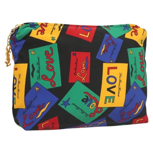 Saint Laurent Zipped Pouch Printed Python, MULTICOLOUR, NYLON, Clutche & pouche