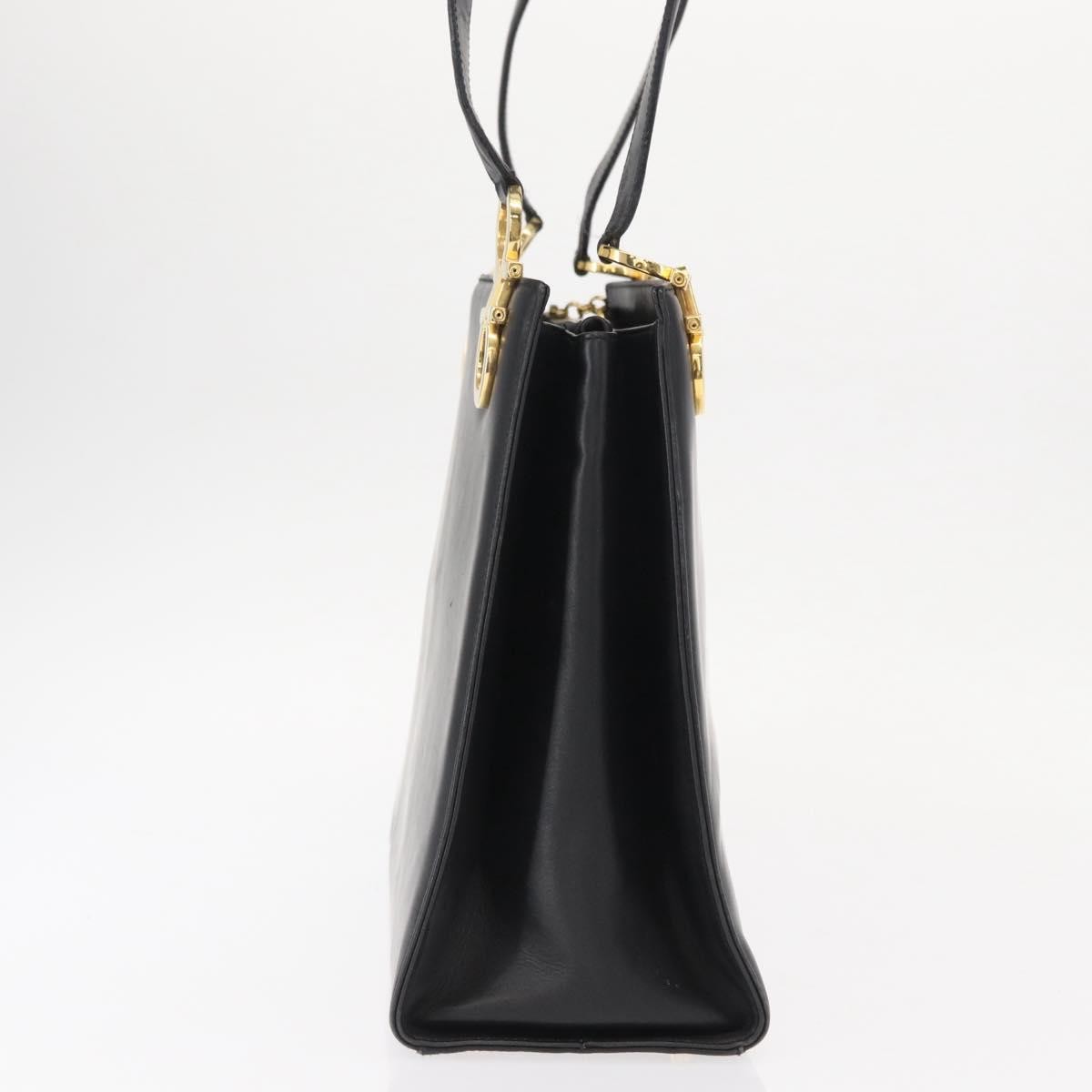 Salvatore Ferragamo Gancini Shoulder Bag Leather, BLACK, LEATHER, Shoulder bag