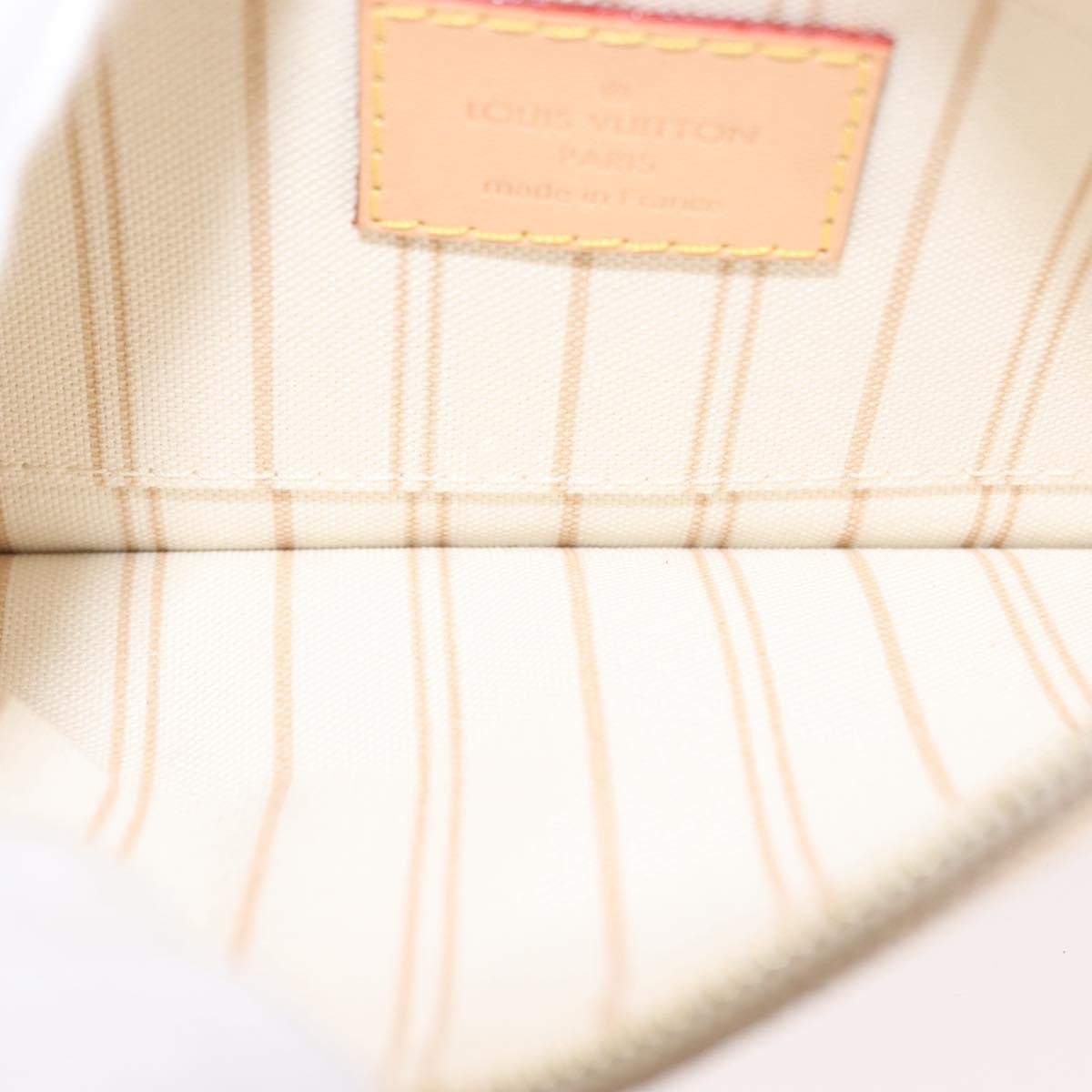 Louis Vuitton Neverfull Pochette Damier, WHITE, CANVAS, Clutche & pouche