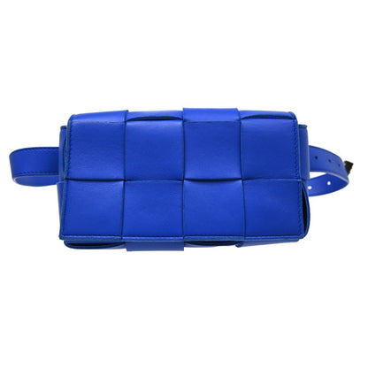 Bottega Veneta Cassette Belt Bag Maxi Intrecciato Leather, Blue, Leather, Clutch