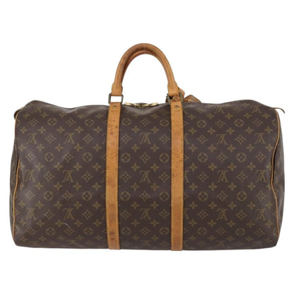 Louis Vuitton Keepall Bag Monogram Canvas, BROWN, CANVAS, Travel bag
