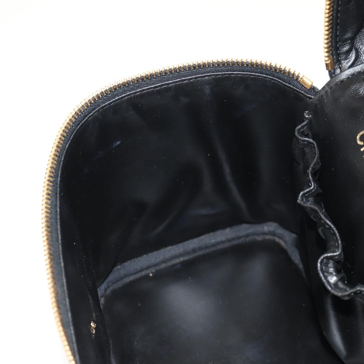 Chanel Vintage Timeless Cosmetic Case Caviar, BLACK, LEATHER, Clutche & pouche