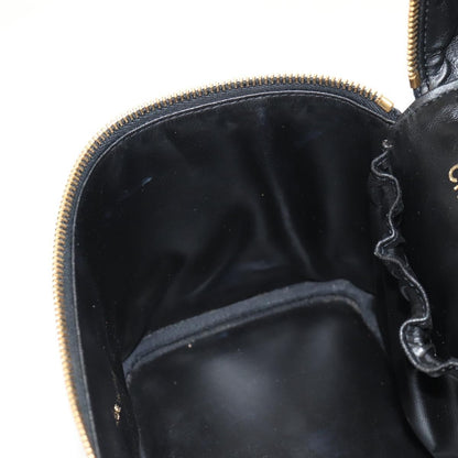 Chanel Vintage Timeless Cosmetic Case Caviar, BLACK, LEATHER, Clutche & pouche