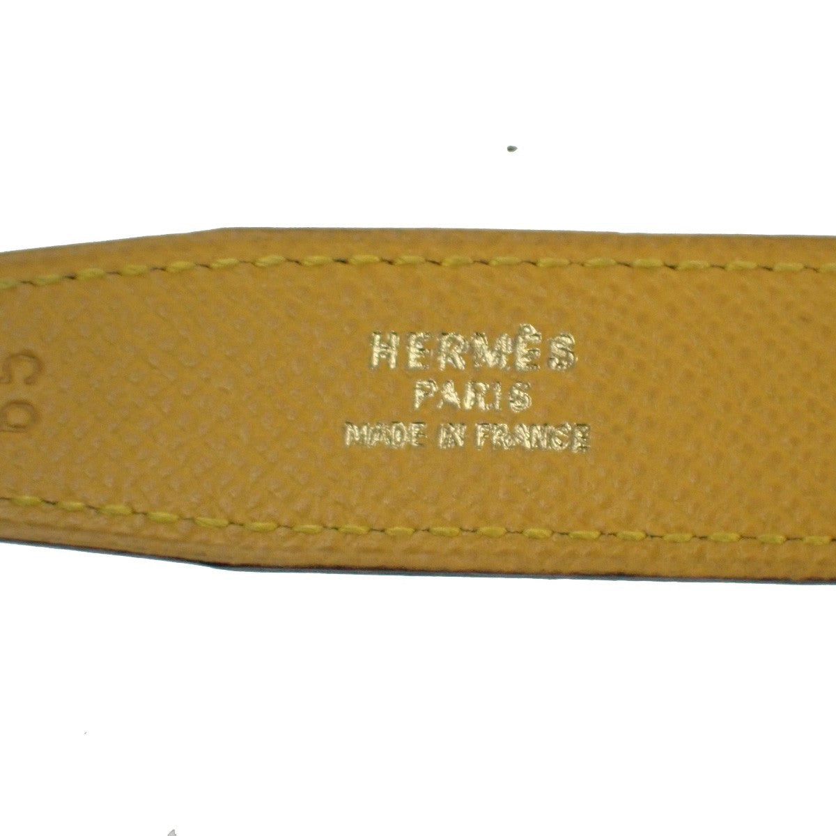 Hermes Constance Reversible Belt Leather, YELLOW, LEATHER, Belts