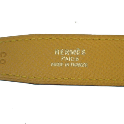 Hermes Constance Reversible Belt Leather, YELLOW, LEATHER, Belts