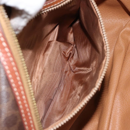 Celine Macadam Handbag Macadam with leather, BROWN, CANVAS, Handbag