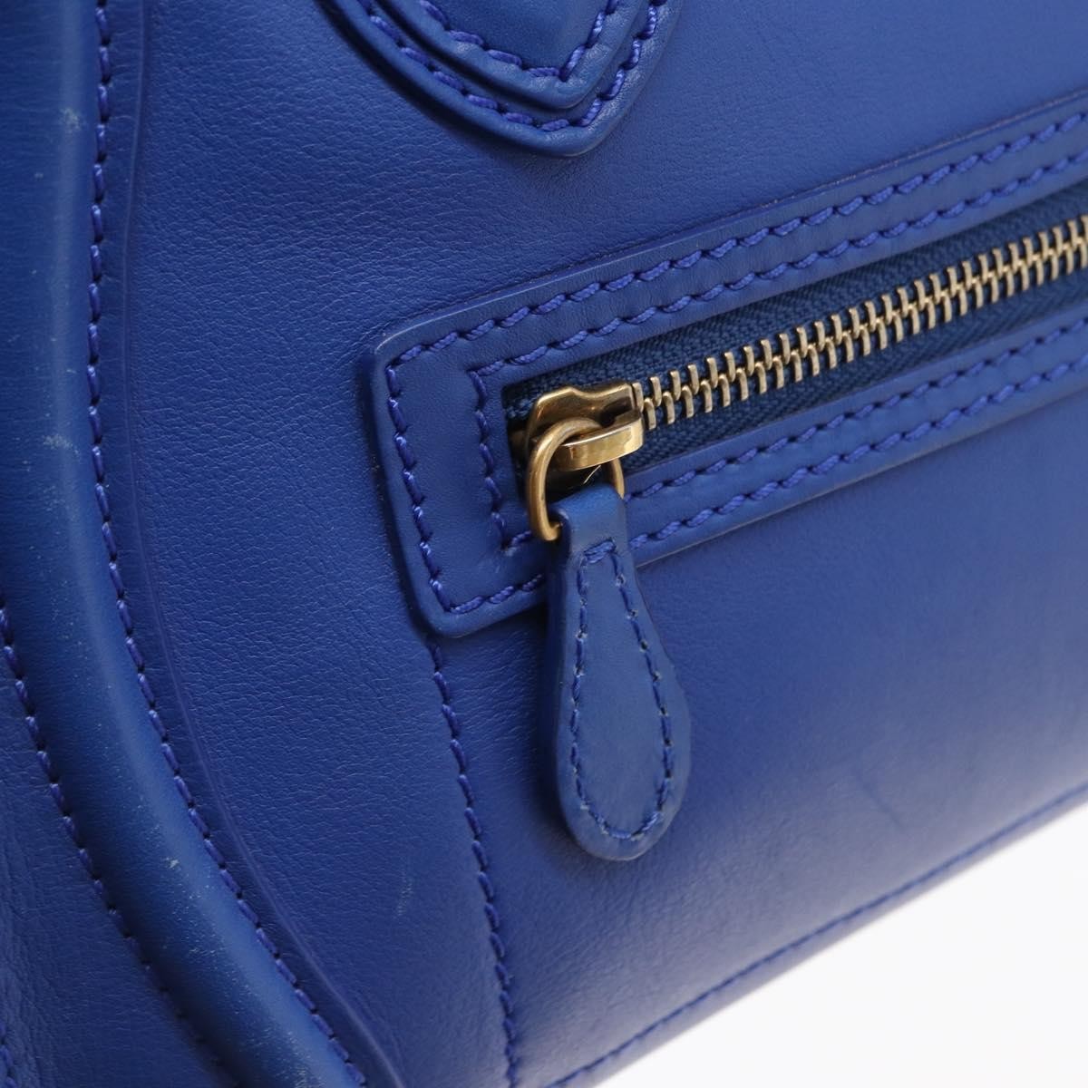 Celine Luggage Bag Smooth Leather, BLUE, LEATHER, Handbag