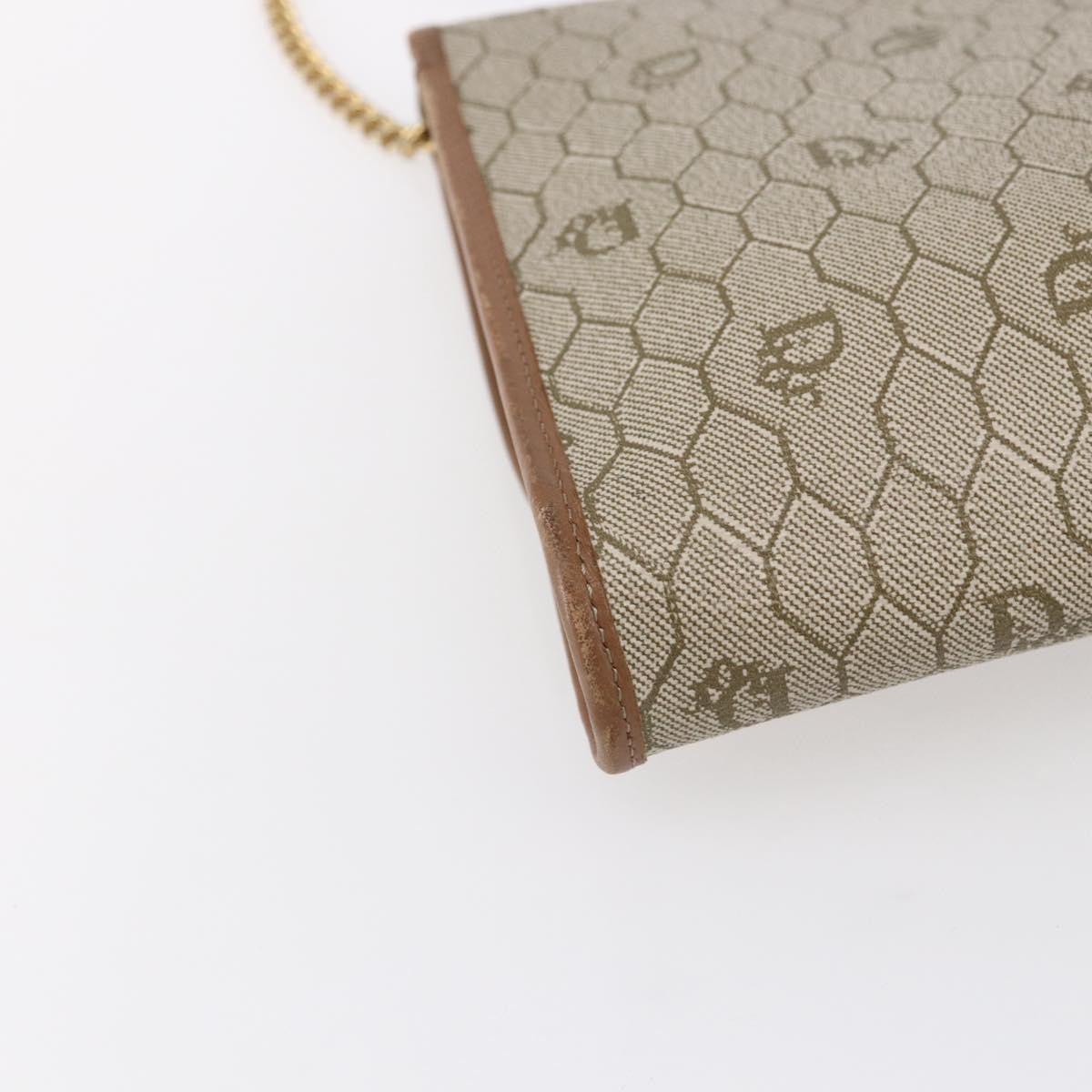 Christian Dior Vintage Honeycomb chain Canvas, BEIGE, CANVAS, Shoulder bag