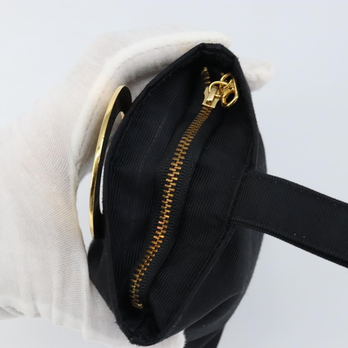 Celine Circle Logo Pouch Nylon, BLACK, NYLON, Clutche & pouche